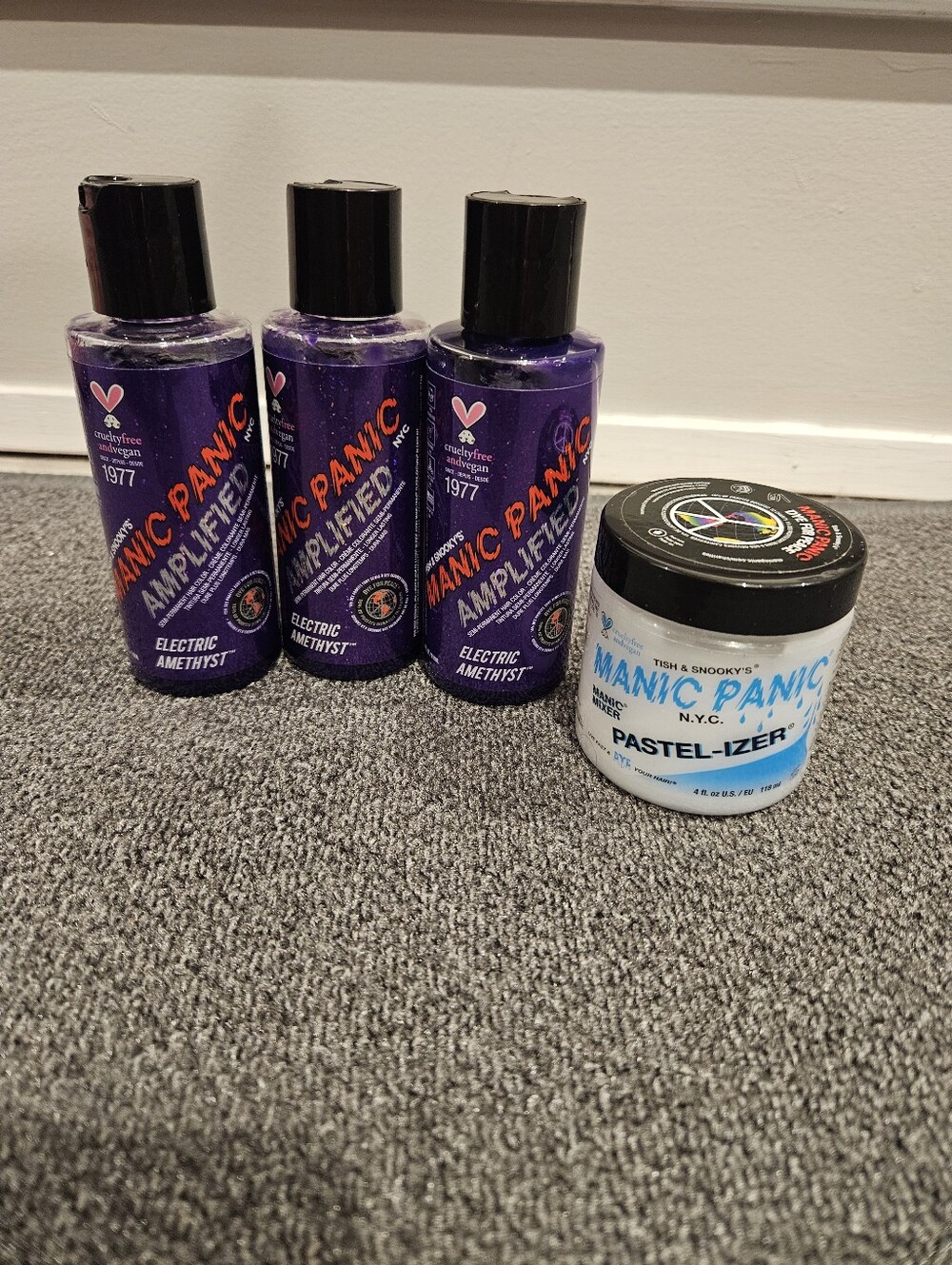 Manic Panic Amplified Electric Amethyst Hair Dye - 3 Bottles & One Pastel-izer